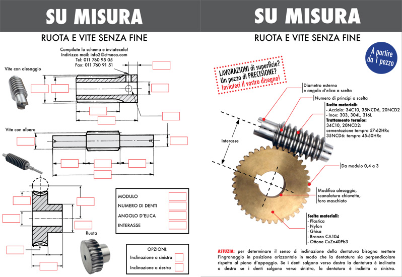 Su misura - Ruota e vite senza fine - CT MECA